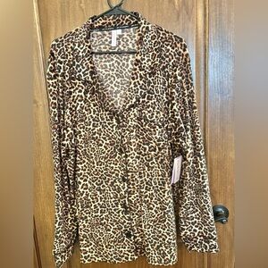 NWT Joyspun Soft Leopard Print Pajamas size 3X